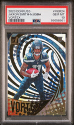 Graded 2023 Panini Donruss Jaxon Smith Njigba #VOR24 Vortex Rookie RC Football Card PSA 10 Gem Mint (ONLINE ORDER ONLY)
