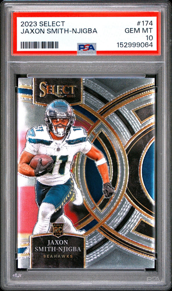 Graded 2023 Panini Select Jaxon Smith Njigba #174 Rookie RC Football Card PSA 10 Gem Mint (ONLINE ORDER ONLY)