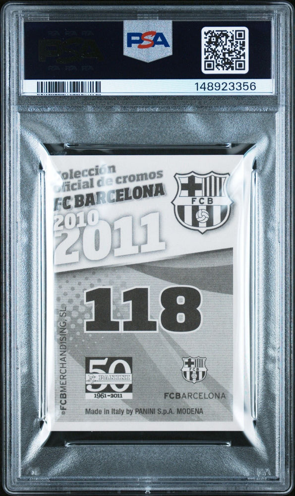 Graded 2010 Panini Lionel Messi #118 FC Barcelona Stickers Soccer Card PSA 10 Gem Mint (ONLINE ORDER ONLY)