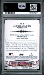 Graded 2025 Topps Chrome Jacob Wilson #YQ6 Youthquake Rookie RC Baseball Card PSA 10 Gem Mint (ONLINE ORDER ONLY)