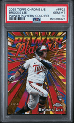 Graded 2025 Topps Chrome Logofractor Edition Brooks Lee #PP22 Power Players Gold Refractor /50 Rookie RC Baseball Card PSA 10 Gem Mint (ONLINE ORDER ONLY)