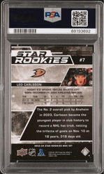 Graded 2023 Upper Deck Star Rookies Leo Carlsson #7 Box Set Rookie RC Hockey Card PSA 10 Gem Mint (ONLINE ORDER ONLY)