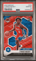 Graded 2020 Panini Mosaic Tyrese Maxey #263 Red Wave Rookie RC Basketball Card PSA 10 Gem Mint (ONLINE ORDER ONLY)