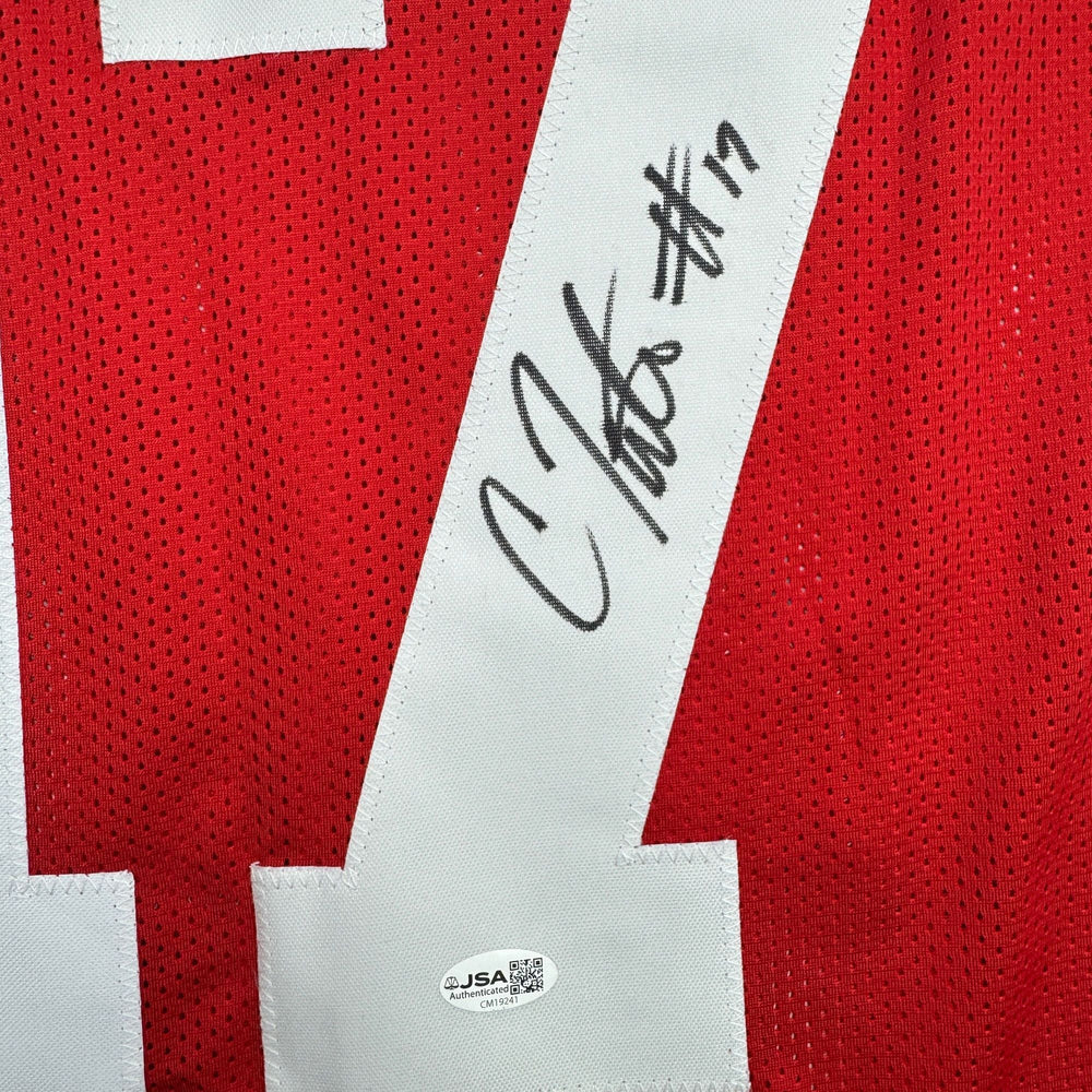 Autographed/Signed Carnell Tate Ohio State Red College Football Jersey JSA COA (ONLINE ORDER ONLY)