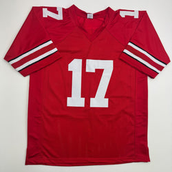 Autographed/Signed Carnell Tate Ohio State Red College Football Jersey JSA COA (ONLINE ORDER ONLY)