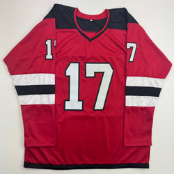 Autographed/Signed Simon Nemec New Jersey NJ Red Hockey Jersey JSA COA (ONLINE ORDER ONLY)