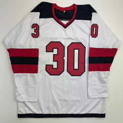 Autographed/Signed Martin Brodeur New Jersey NJ White Hockey Jersey Beckett BAS COA (ONLINE ORDER ONLY)