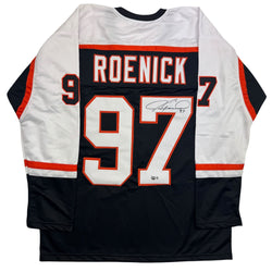 Autographed/Signed Jeremy Roenick Philadelphia Black Hockey Jersey Beckett BAS COA (ONLINE ORDER ONLY)