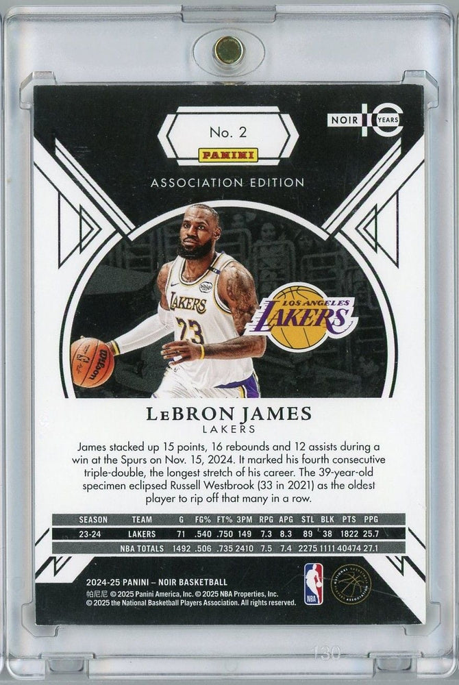 2024 Panini Noir LeBron James #2 Association Edition Pink /25 Basketball Card (ONLINE ORDER ONLY)