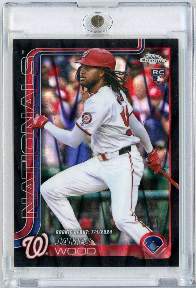 2025 Topps Chrome Update James Wood #USC95 Black Raywave Refractor /10 Rookie RC Baseball Card (ONLINE ORDER ONLY)