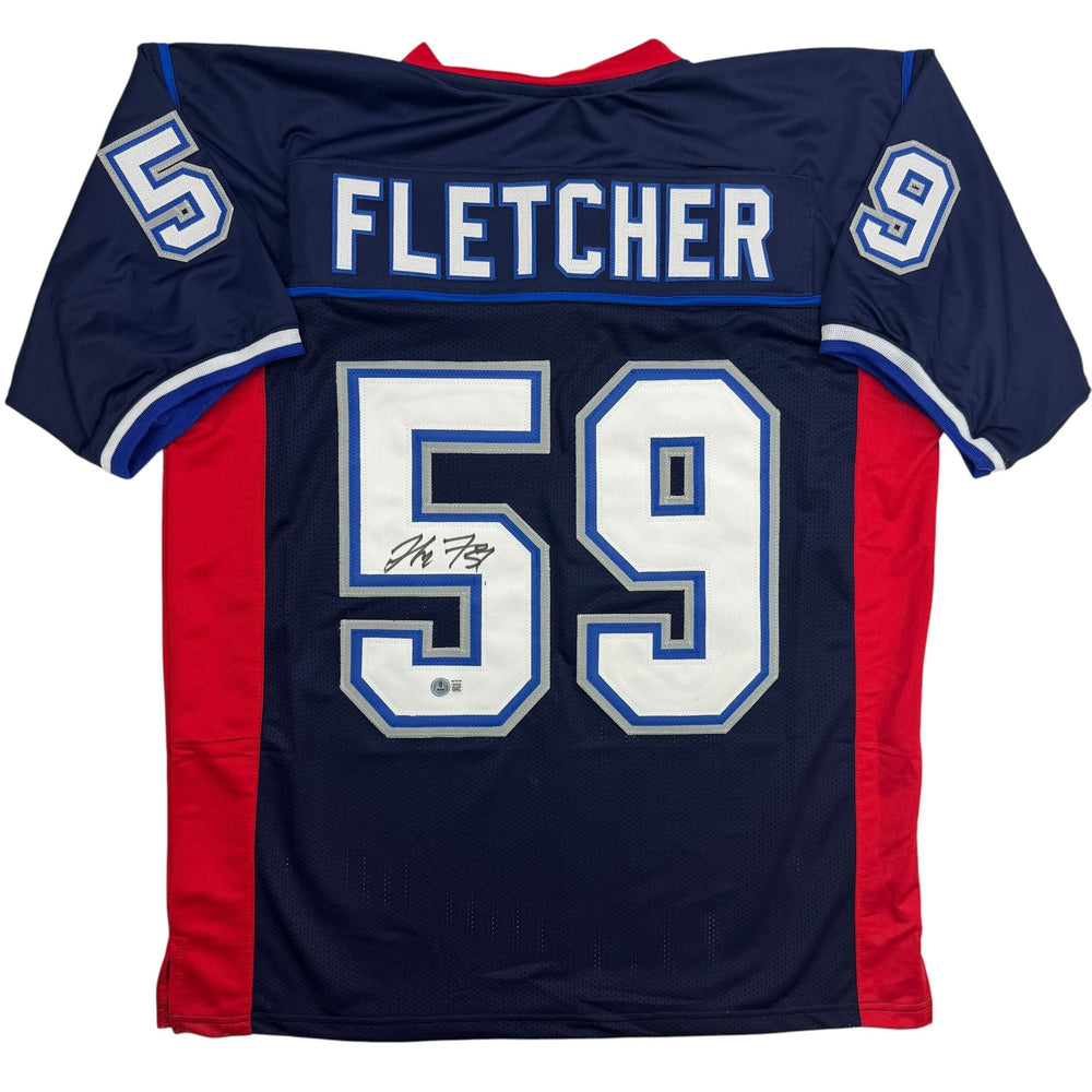 Autographed/Signed London Fletcher Buffalo Blue Football Jersey Beckett COA (ONLINE ORDER ONLY)