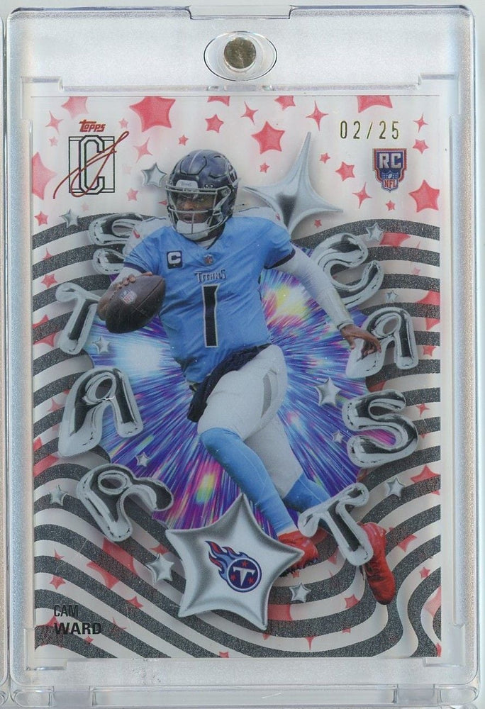 2025 Topps Signature Class Cam Ward #SC-1 Star Cast Red /25 Rookie RC Football Card (ONLINE ORDER ONLY)