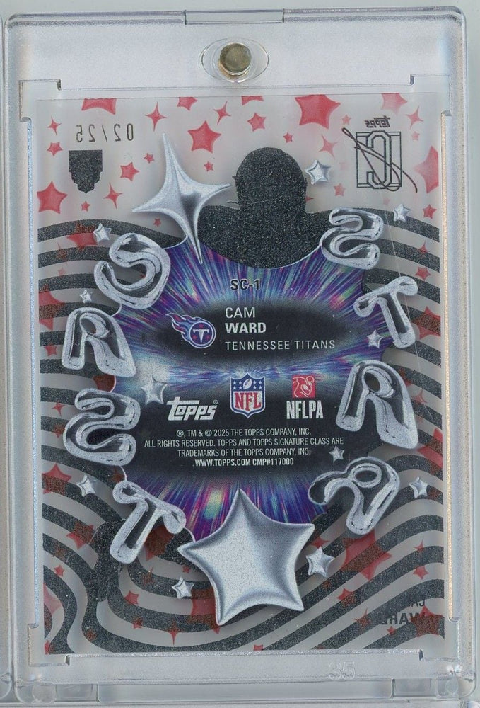 2025 Topps Signature Class Cam Ward #SC-1 Star Cast Red /25 Rookie RC Football Card (ONLINE ORDER ONLY)
