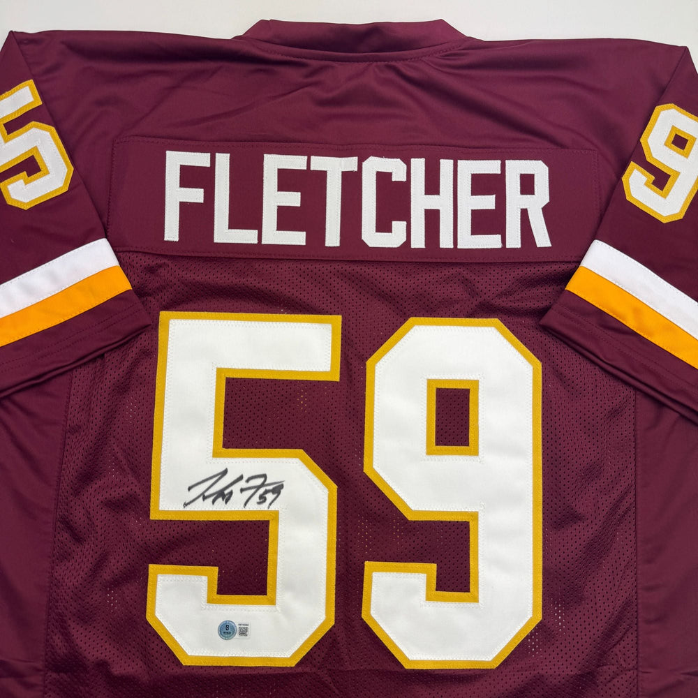 Autographed/Signed London Fletcher Washington Maroon Football Jersey Beckett BAS COA (ONLINE ORDER ONLY)
