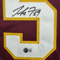 Autographed/Signed London Fletcher Washington Maroon Football Jersey Beckett BAS COA (ONLINE ORDER ONLY)