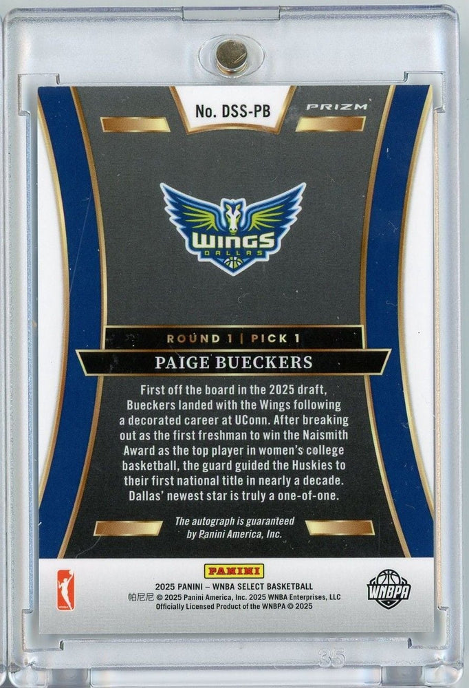 2025 Panini Select WNBA Paige Bueckers #DSS-PB Silver Auto Rookie RC Basketball Card (ONLINE ORDER ONLY)