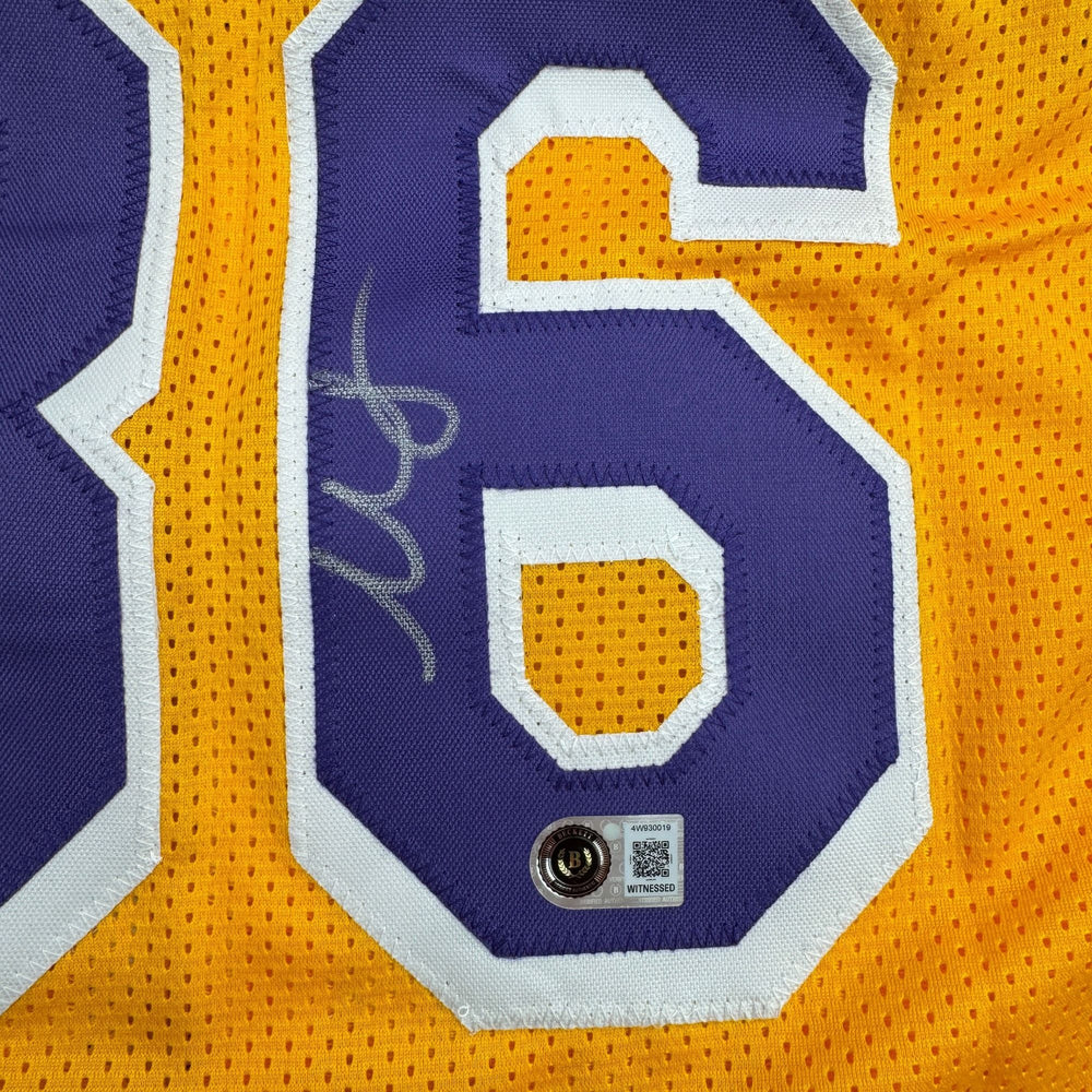Autographed/Signed Marcus Smart Los Angeles Yellow Basketball Jersey Beckett BAS COA (ONLINE ORDER ONLY)