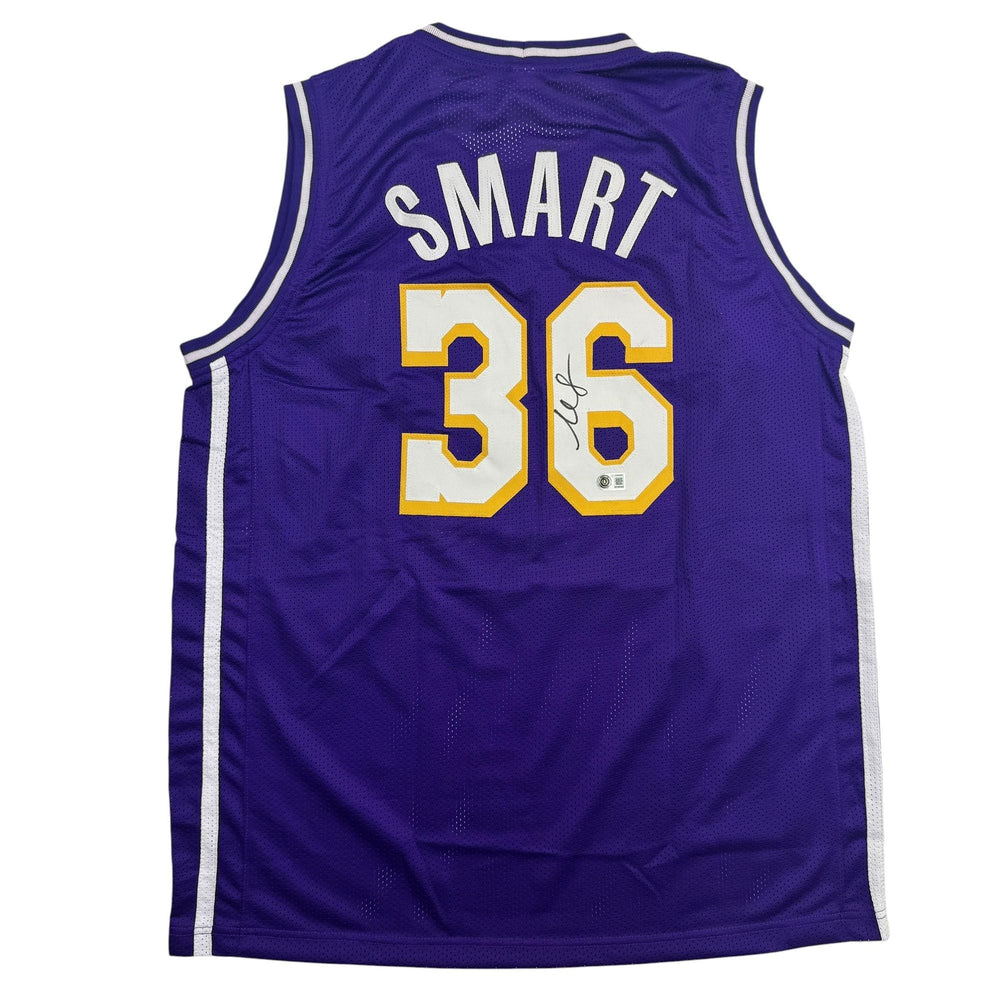 Autographed/Signed Marcus Smart Los Angeles Purple Basketball Jersey Beckett BAS COA (ONLINE ORDER ONLY)