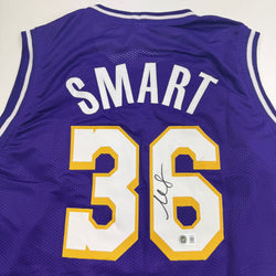 Autographed/Signed Marcus Smart Los Angeles Purple Basketball Jersey Beckett BAS COA (ONLINE ORDER ONLY)