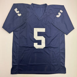 Autographed/Signed Jahan Dotson Penn State Blue College Football Jersey Beckett BAS COA (ONLINE ORDER ONLY)