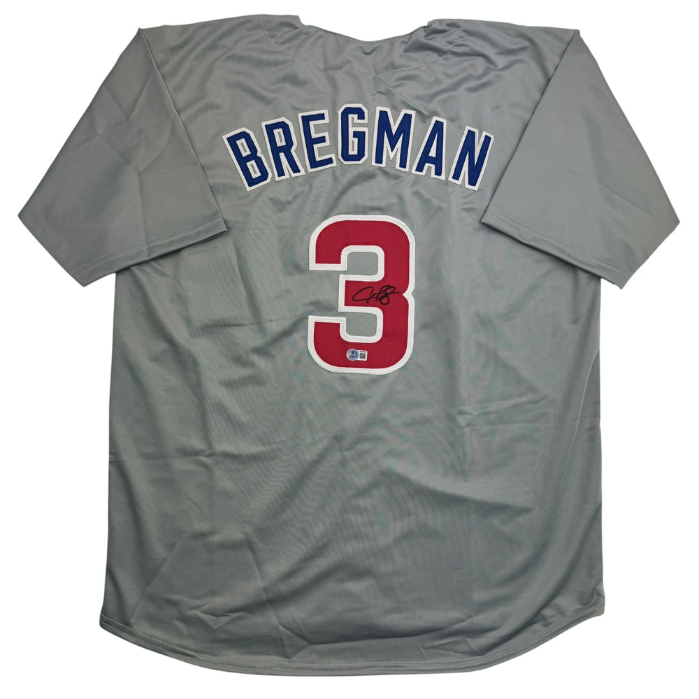 Autographed/Signed Alex Bregman Chicago Grey Baseball Jersey Beckett BAS COA (ONLINE ORDER ONLY)