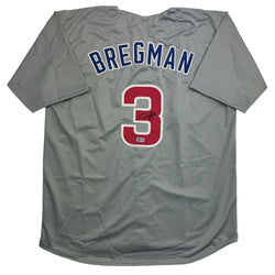 Autographed/Signed Alex Bregman Chicago Grey Baseball Jersey Beckett BAS COA (ONLINE ORDER ONLY)