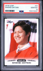 Graded 2018 Leaf Shohei Ohtani #01 Retail Rookie RC Baseball Card PSA 10 Gem Mint (ONLINE ORDER ONLY)