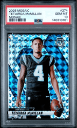 Graded 2025 Panini Mosaic Tetairoa McMillan #274 Mosaic Rookie RC Football Card PSA 10 Gem Mint (ONLINE ORDER ONLY)