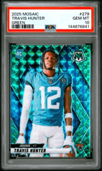 Graded 2025 Panini Mosaic Travis Hunter #279 Green Rookie RC Football Card PSA 10 Gem Mint (ONLINE ORDER ONLY)