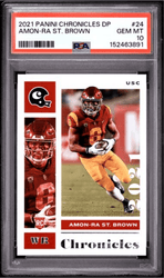 Graded 2021 Panini Chronicles Draft Picks Amon-Ra St. Brown #24 Rookie RC Football Card PSA 10 Gem Mint (ONLINE ORDER ONLY)