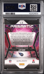 Graded 2025 Panini Prizm Cam Ward #4 Prizmatic Silver Prizm Rookie RC Football Card PSA 10 Gem Mint (ONLINE ORDER ONLY)