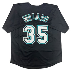 Autographed/Signed Dontrelle Willis Florida Black Baseball Jersey JSA COA (ONLINE ORDER ONLY)