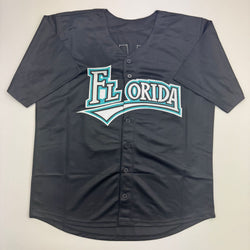 Autographed/Signed Dontrelle Willis Florida Black Baseball Jersey JSA COA (ONLINE ORDER ONLY)