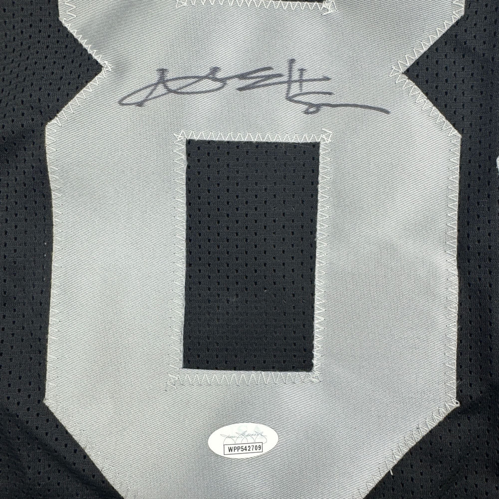 Autographed/Signed Antonio Brown Oakland Las Vegas Black Football Jersey JSA COA (ONLINE ORDER ONLY)