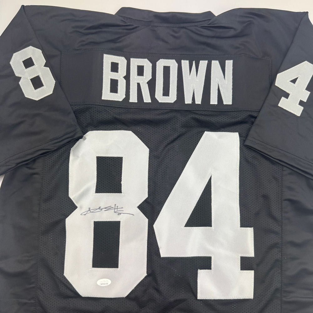 Autographed/Signed Antonio Brown Oakland Las Vegas Black Football Jersey JSA COA (ONLINE ORDER ONLY)
