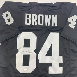 Autographed/Signed Antonio Brown Oakland Las Vegas Black Football Jersey JSA COA (ONLINE ORDER ONLY)