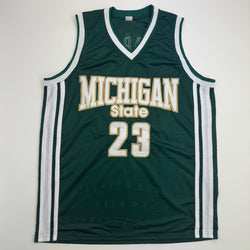Autographed/Signed Jason Richardson Michigan State Green College Basketball Jersey Beckett BAS COA (ONLINE ORDER ONLY)