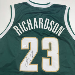 Autographed/Signed Jason Richardson Michigan State Green College Basketball Jersey Beckett BAS COA (ONLINE ORDER ONLY)