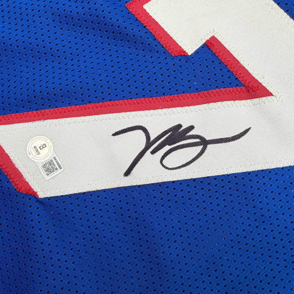 Autographed/Signed Jaylen Brown Philadelphia 76ers Blue Basketball Jersey Beckett BAS COA (ONLINE ORDER ONLY)