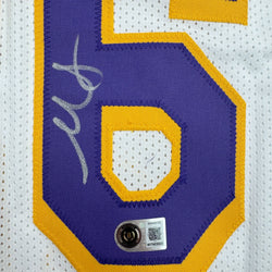 Autographed/Signed Marcus Smart Los Angeles White Basketball Jersey Beckett BAS COA (ONLINE ORDER ONLY)
