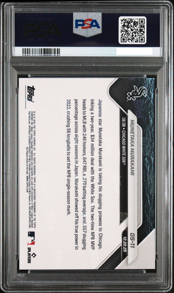 Graded 2025 Topps Now Munetaka Murakami #OS11 Rookie RC Baseball Card PSA 10 Gem Mint (ONLINE ORDER ONLY)