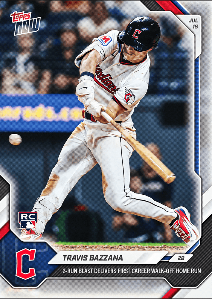 2026 Topps Now Travis Bazzana #462 2 Run Blast Delivers First Career Walk Off Home Run Cleveland Guardians Rookie RC Baseball Card (ONLINE ORDER ONLY)