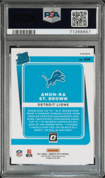 Graded 2021 Panini Donruss Optic Amon-Ra St. Brown #228 Green Velocity Rookie RC Football Card PSA 10 Gem Mint (ONLINE ORDER ONLY)