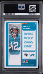 Graded 2025 Panini Donruss Travis Hunter #3 The Rookies Rookie RC Football Card PSA 10 Gem Mint (ONLINE ORDER ONLY)