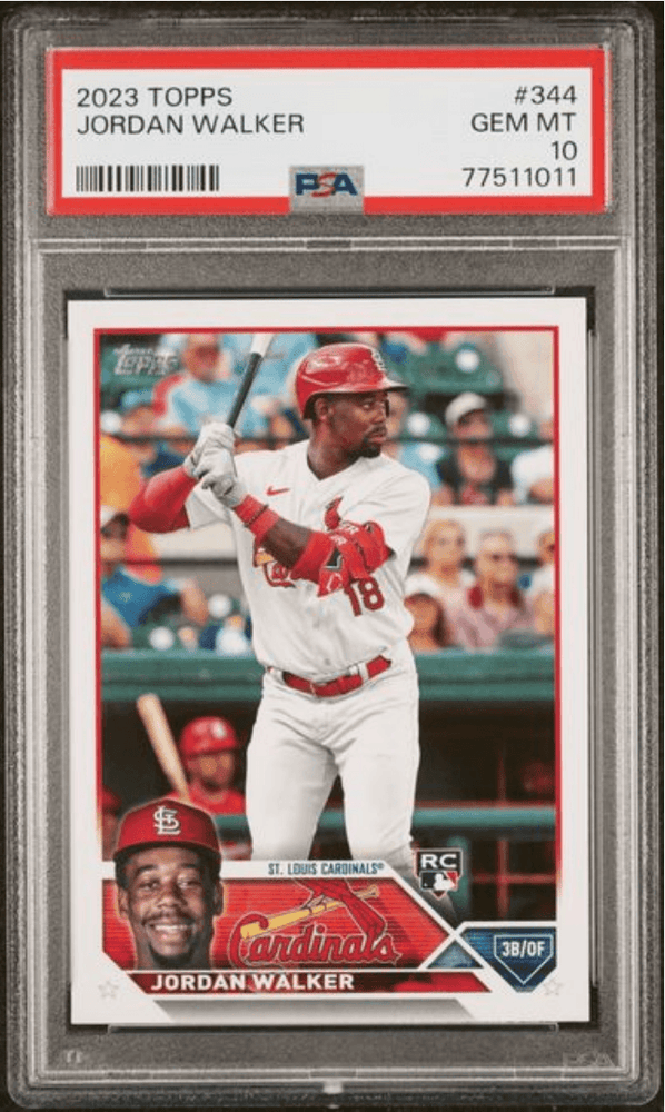 Graded 2023 Topps Jordan Walker #344 Rookie RC Baseball Card PSA 10 Gem Mint