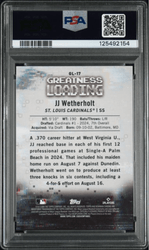 Graded 2025 Topps Bowman JJ Wetherholt #GL17 Greatness Loading Mini Diamond /150 Rookie RC Baseball Card PSA 10 Gem Mint (ONLINE ORDER ONLY)
