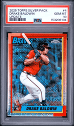 Graded 2025 Topps Silver Pack Drake Baldwin #4 Update Rookie RC Baseball Card PSA 10 Gem Mint (ONLINE ORDER ONLY)