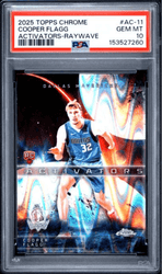 Graded 2025 Topps Chrome Cooper Flagg #AC11 Activators Raywave Rookie RC Basketball Card PSA 10 Gem Mint (ONLINE ORDER ONLY)