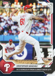 2026 Topps Now Cristopher Sanchez #283 Black Foil /10 Philadelphia Phillies Baseball Card (ONLINE ORDER ONLY)