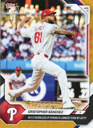 2026 Topps Now Cristopher Sanchez #283 Orange Foil /25 Philadelphia Phillies Baseball Card (ONLINE ORDER ONLY)
